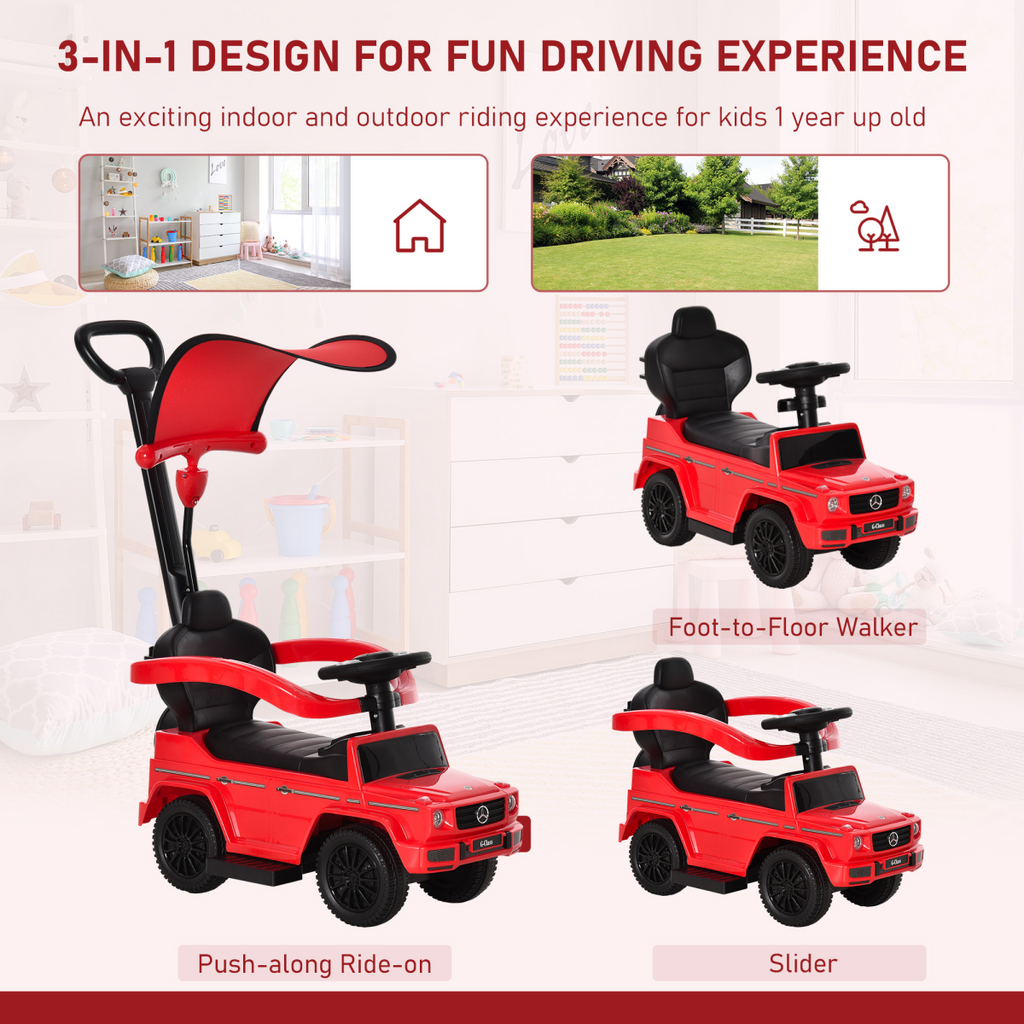 Benz G350 Ride-on Sliding Car Floor Slider Stroller Kids Vehicle, Red HOMCOM