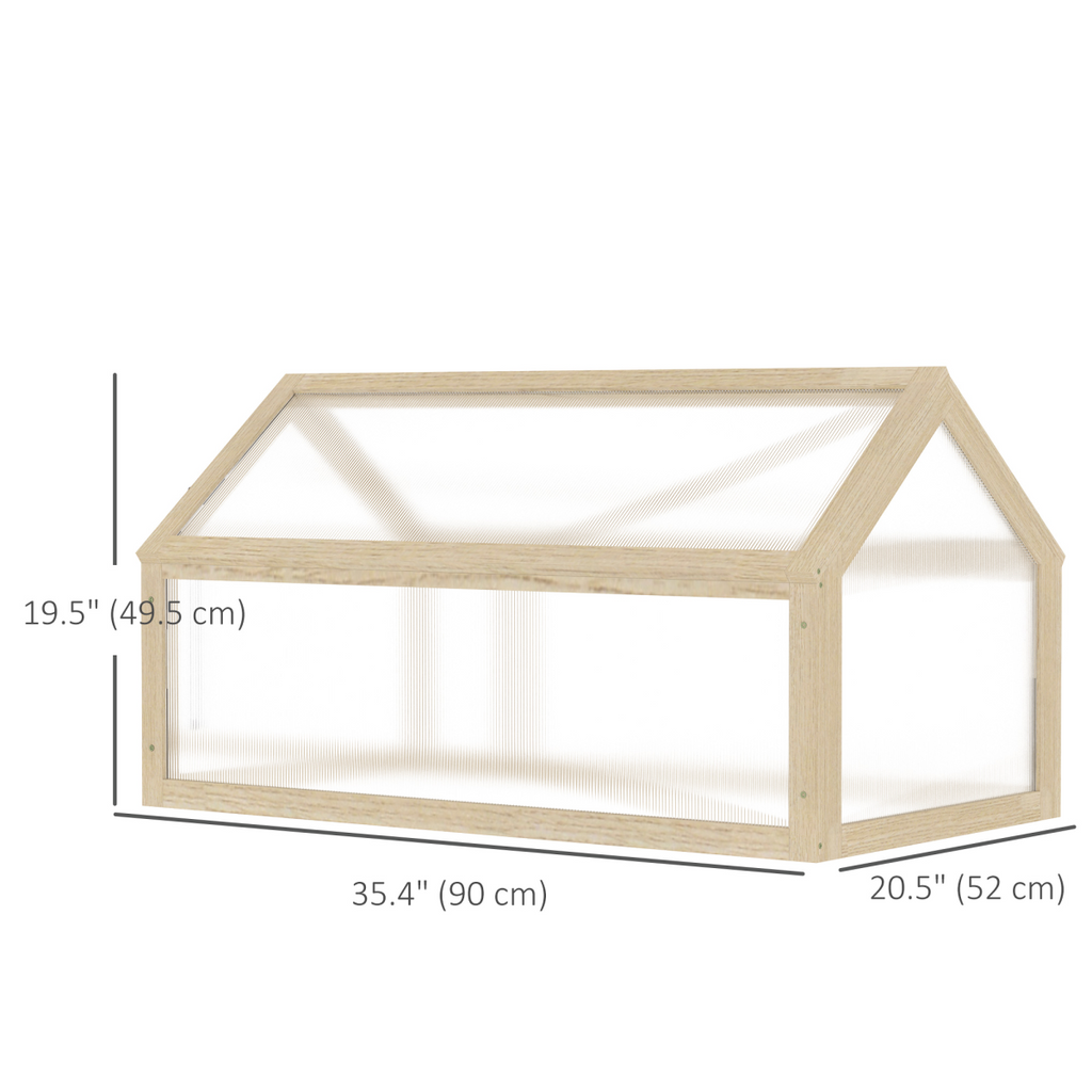 Wooden Cold Frame Greenhouse Garden Portable Raised Planter