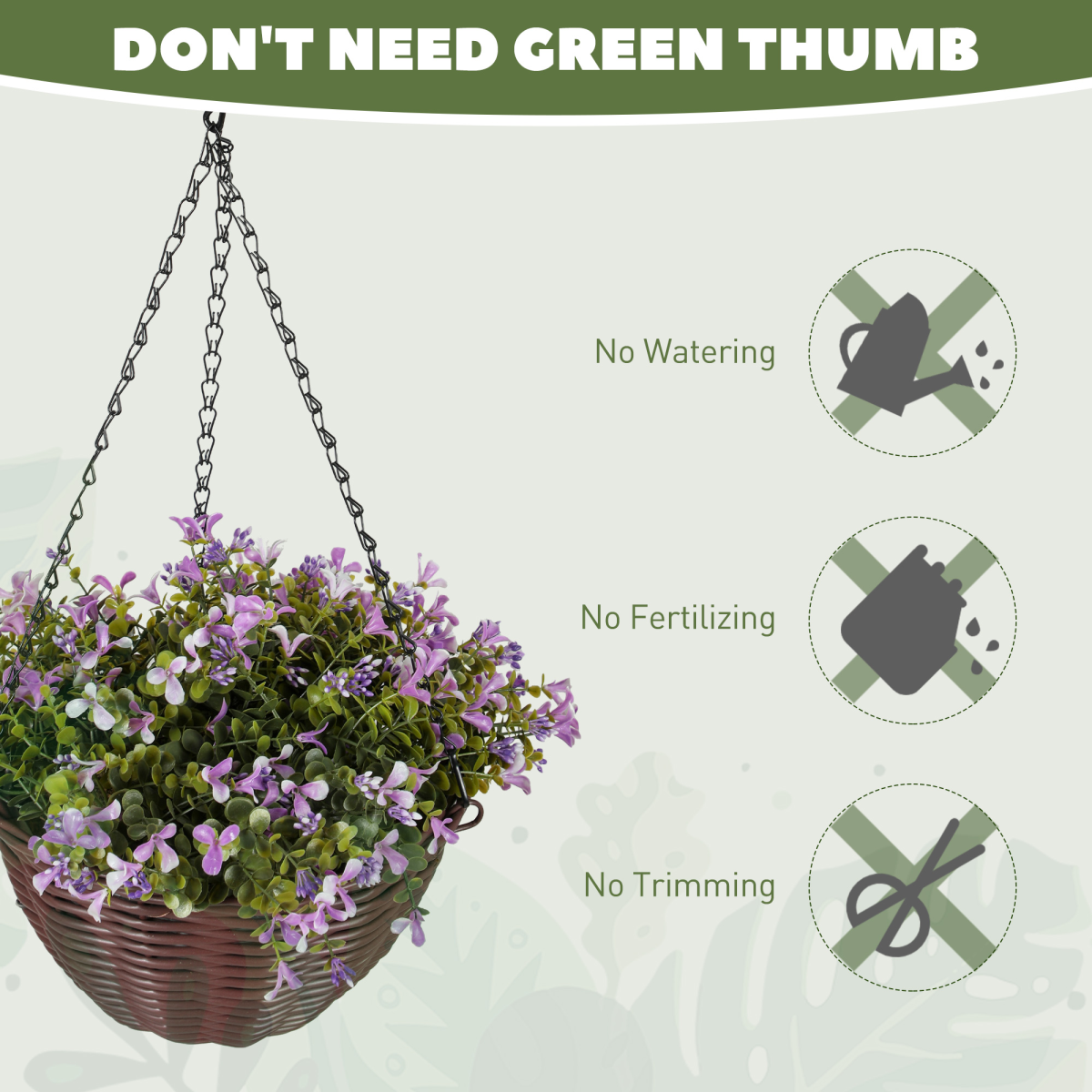 Artificial hanging basket