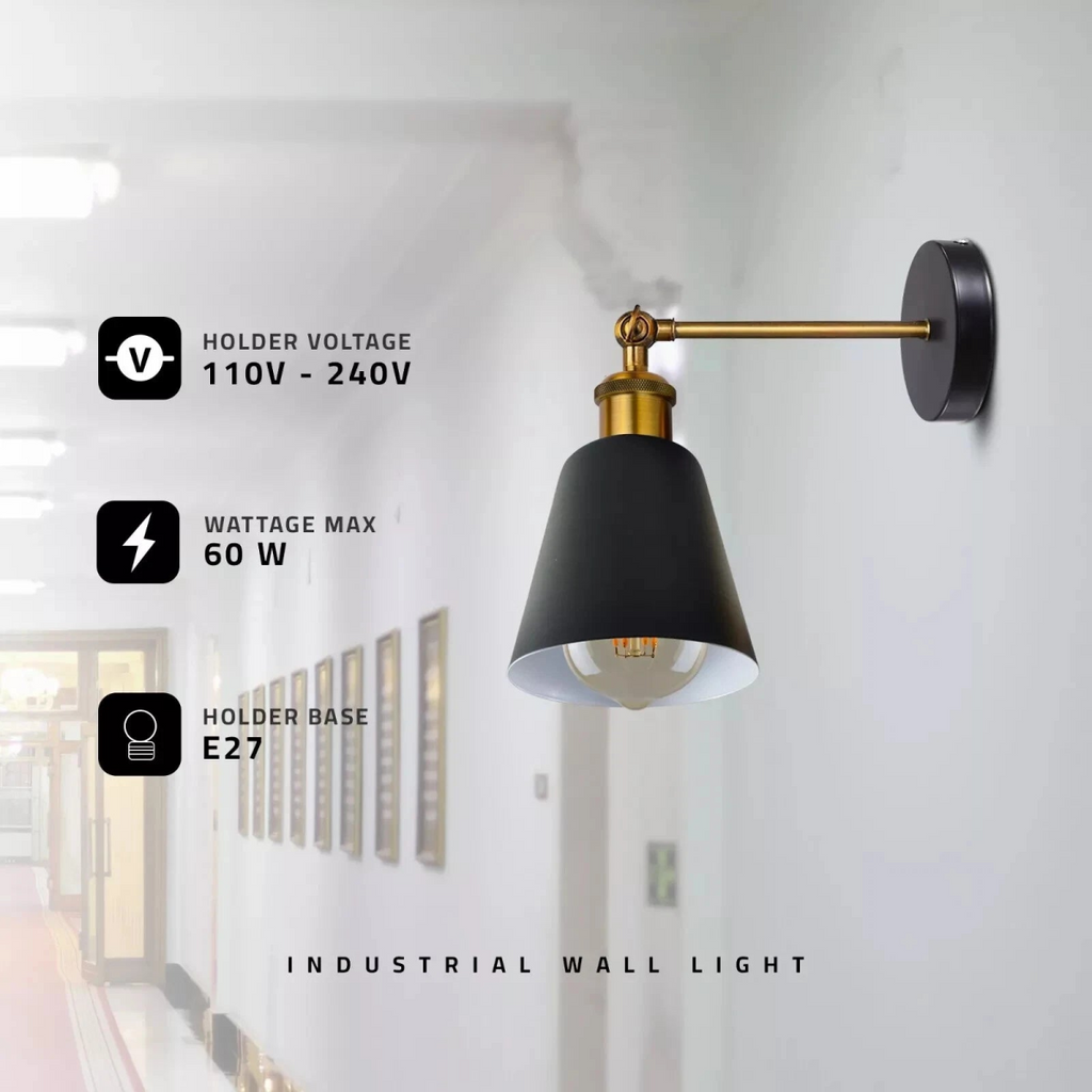 Industrial Metal Wall Mounted Wall lamp Fitting E27 Wall Lighting Fixture ~6212
