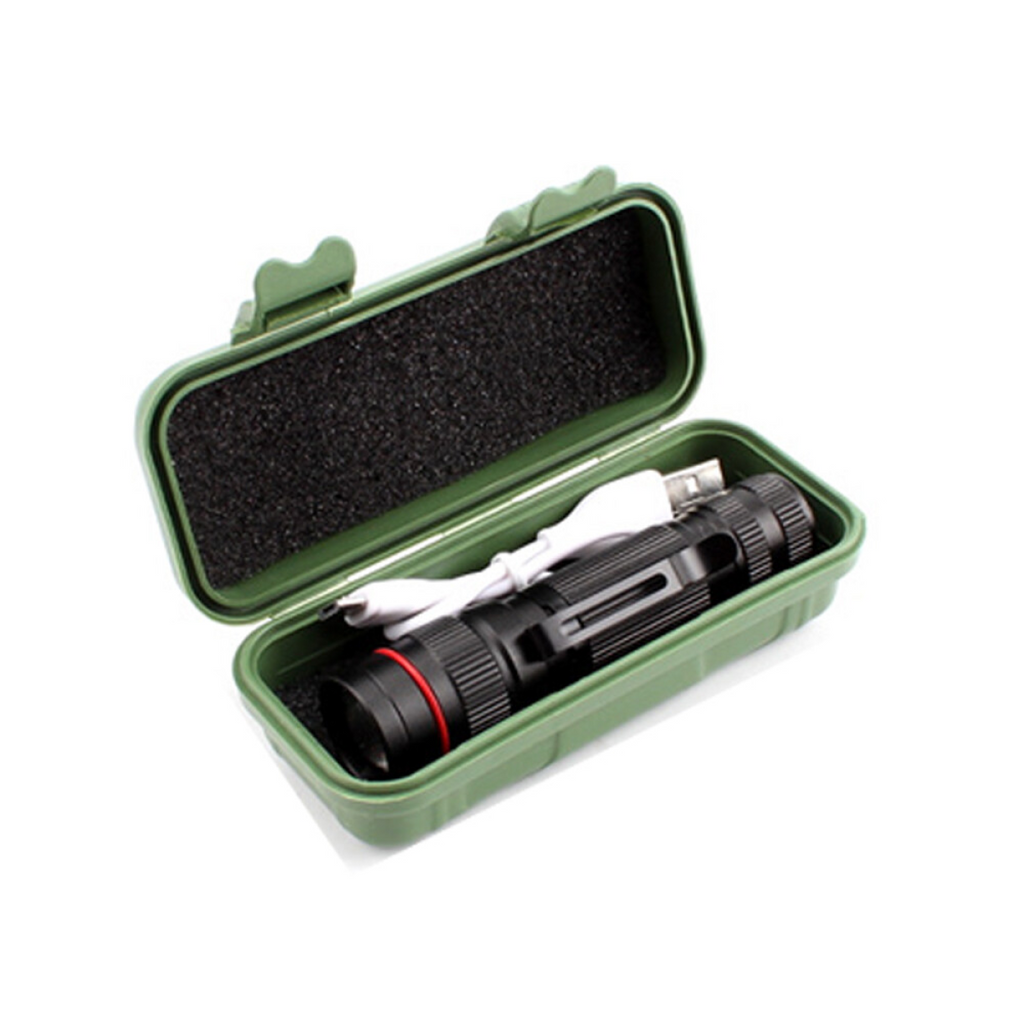 2 Pack USB Rechargeable LED Flashlight Adjustable Focus 3-Modes Outdoor Mini Flashlight