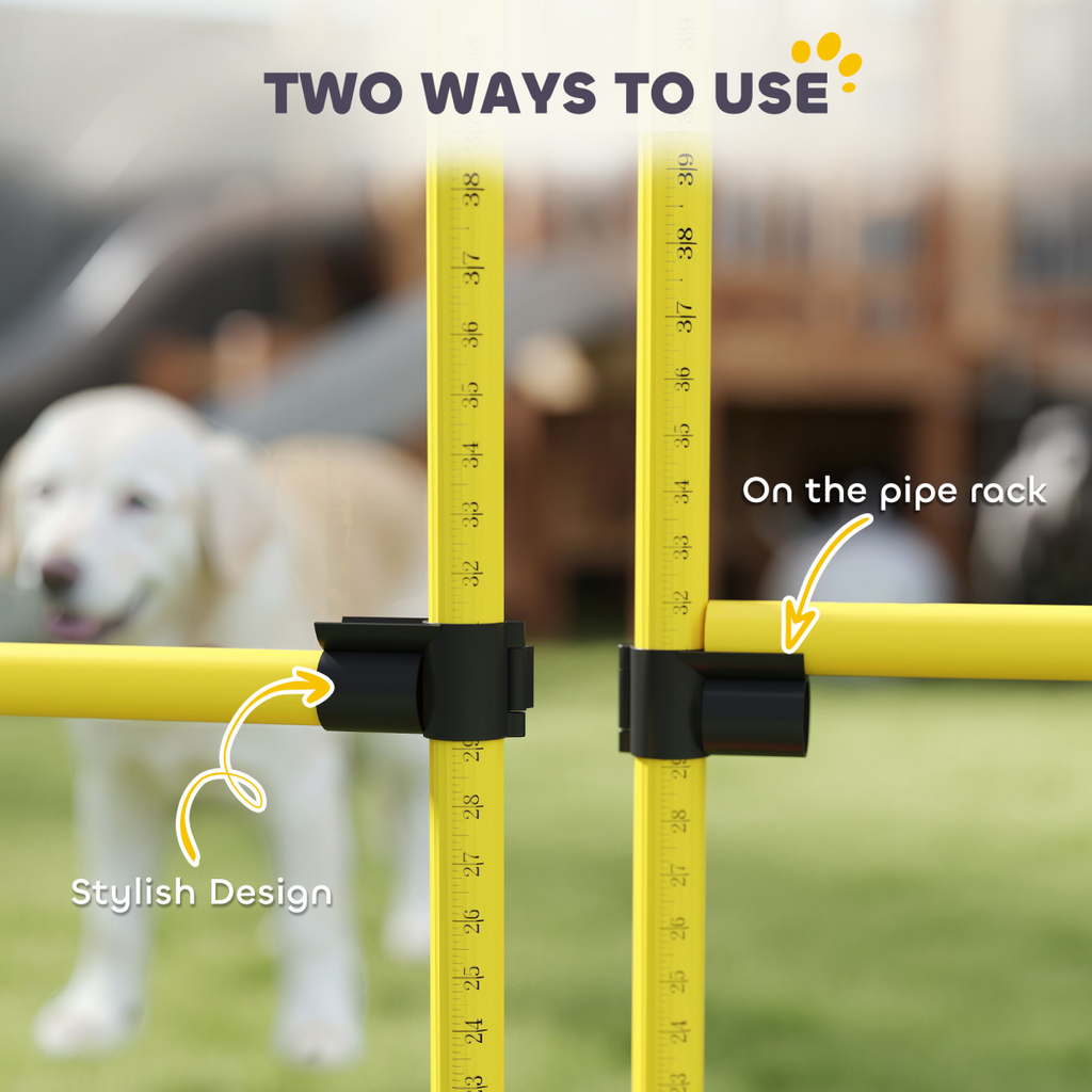 PawHut 4 Piece Dog Agility Equipment with 4 Hurdle Bar for Jump Training