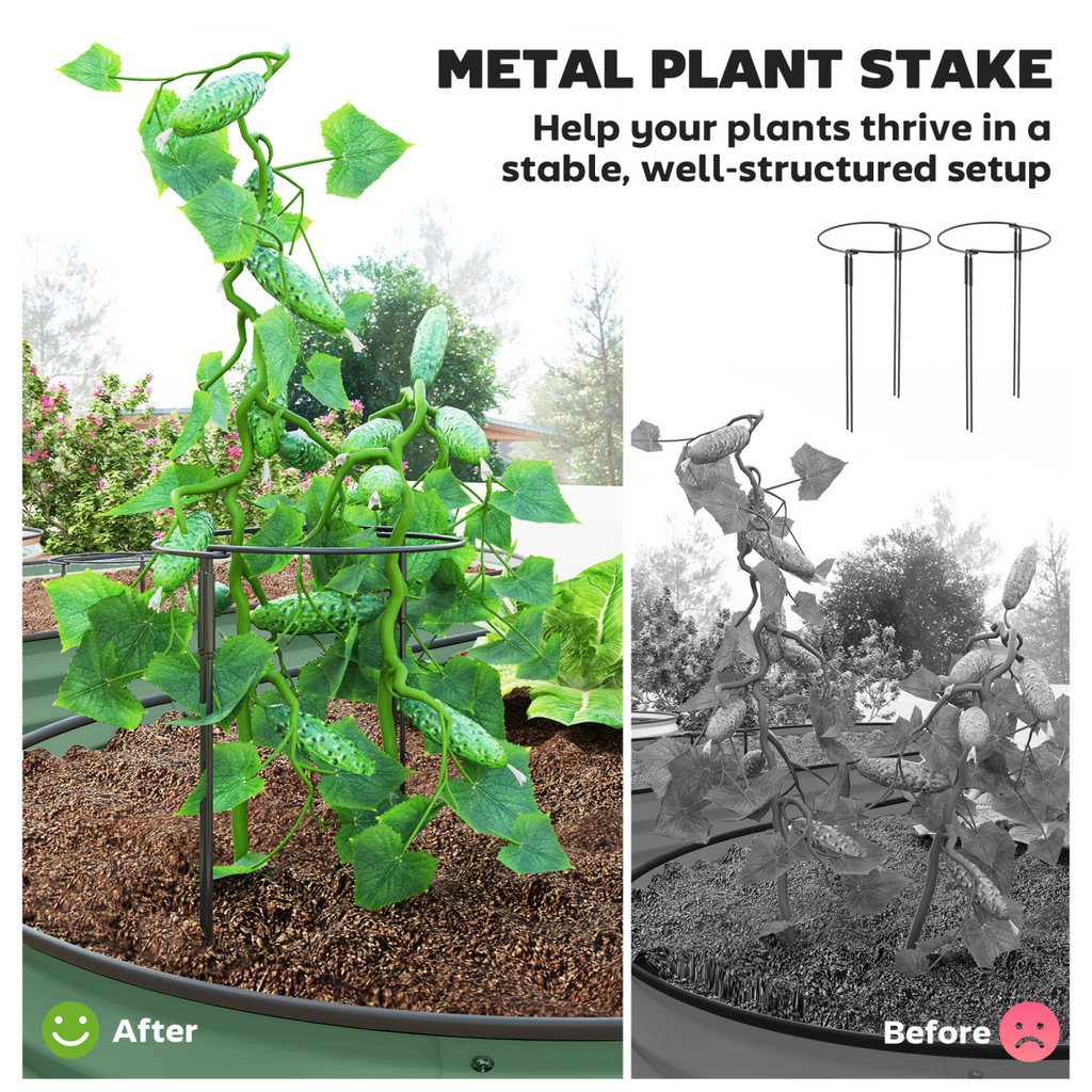 Garden Raised Planters Set - Durable Galvanised Steel for Outdoor Use