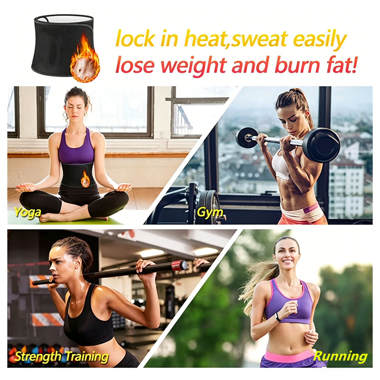 Waist Trimmer Belt Sport Workout Shaper Burner Slimming Belt with Phone Pocket