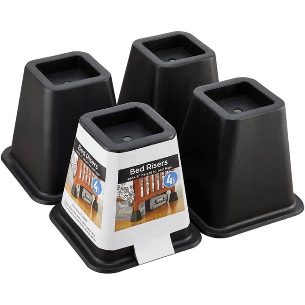 4X 6" Heavy Duty Bed Chair Risers Feet Leg Lift Furniture Extra Raisers Stand UK