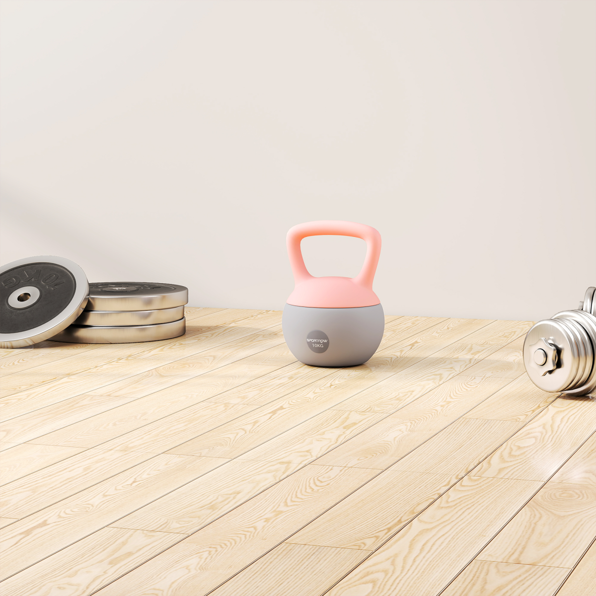 10kg Soft-Body Kettlebell – Pink & Grey
