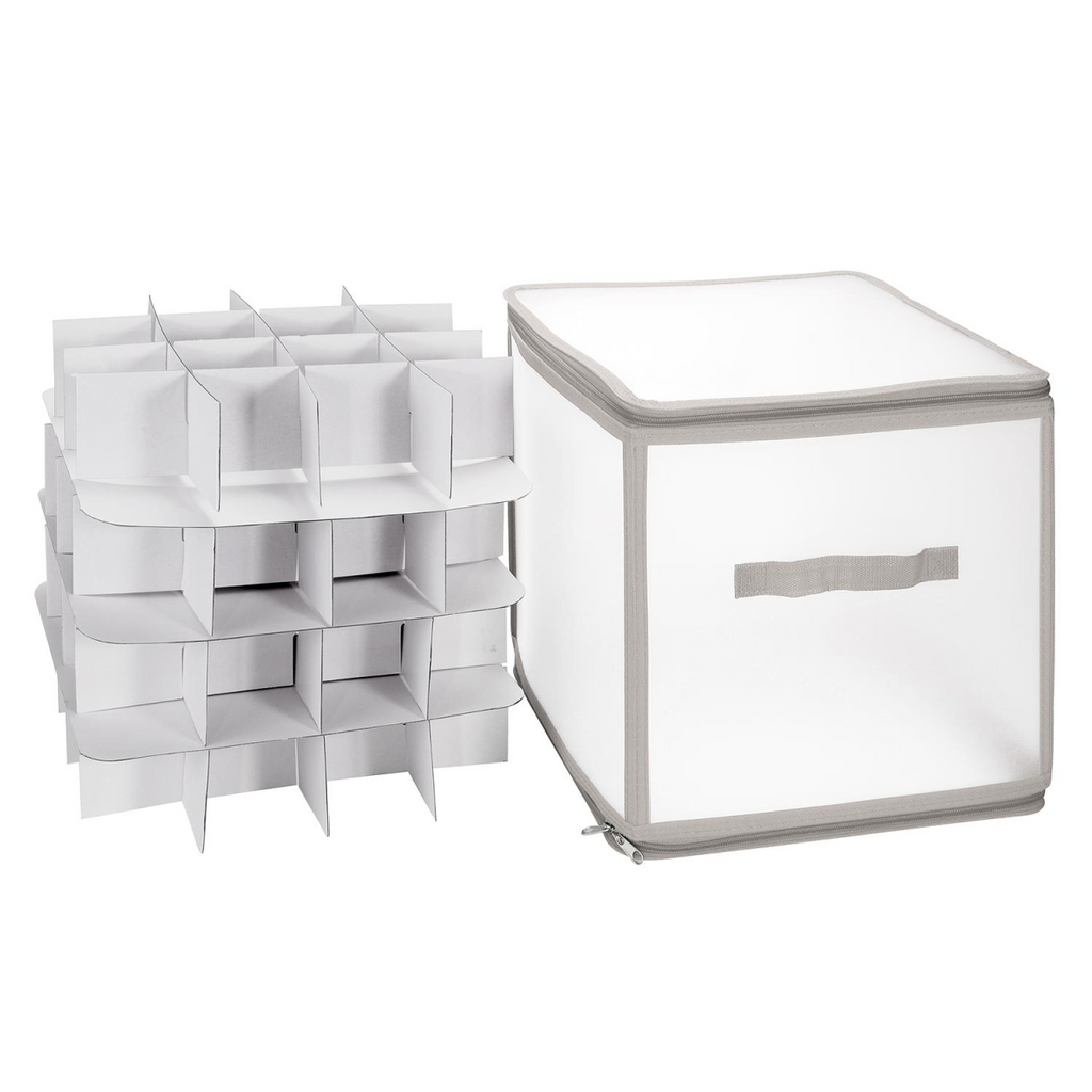 Vinsani Grey Xmas 64 Bauble Decorations Box