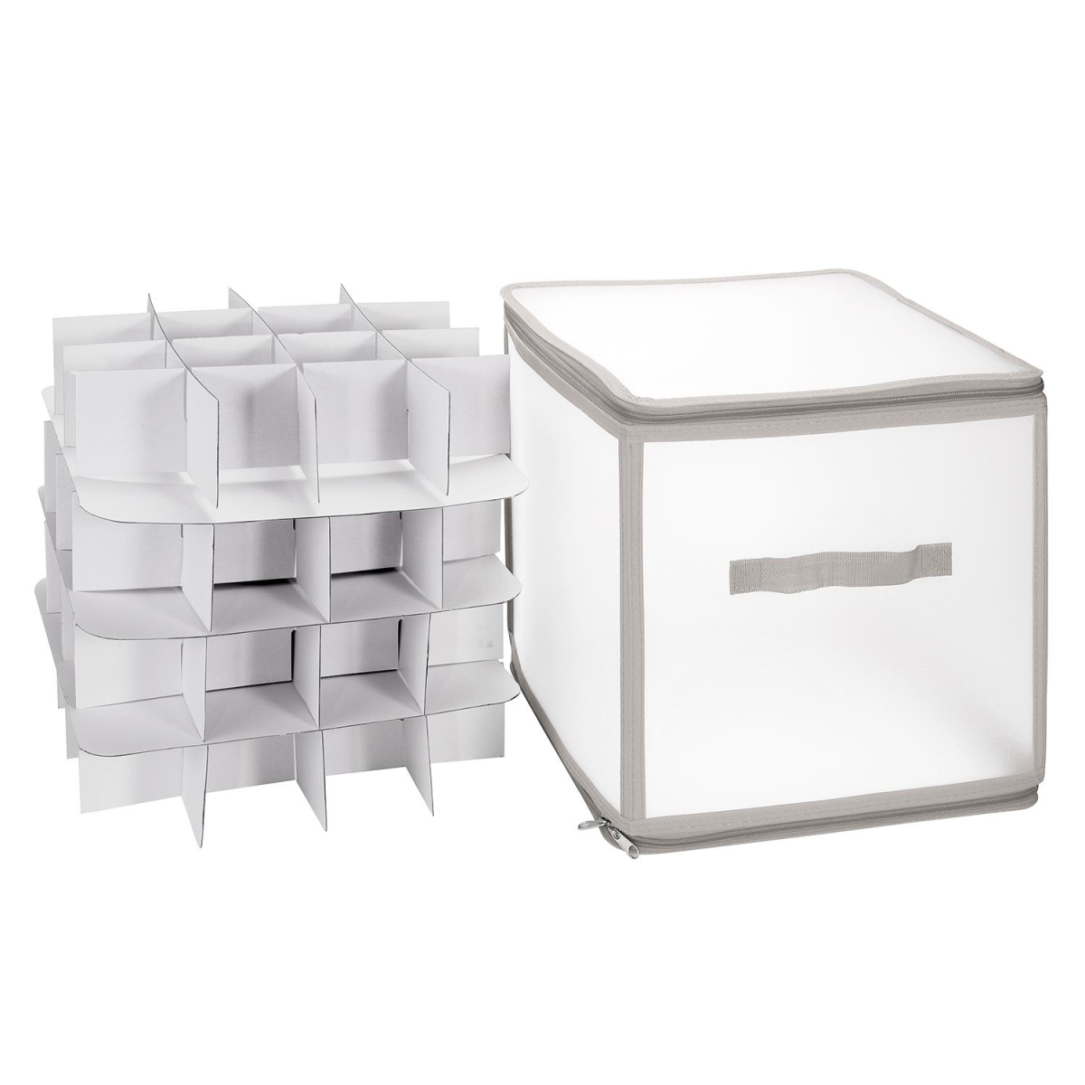 Vinsani Grey Xmas 64 Bauble Decorations Box