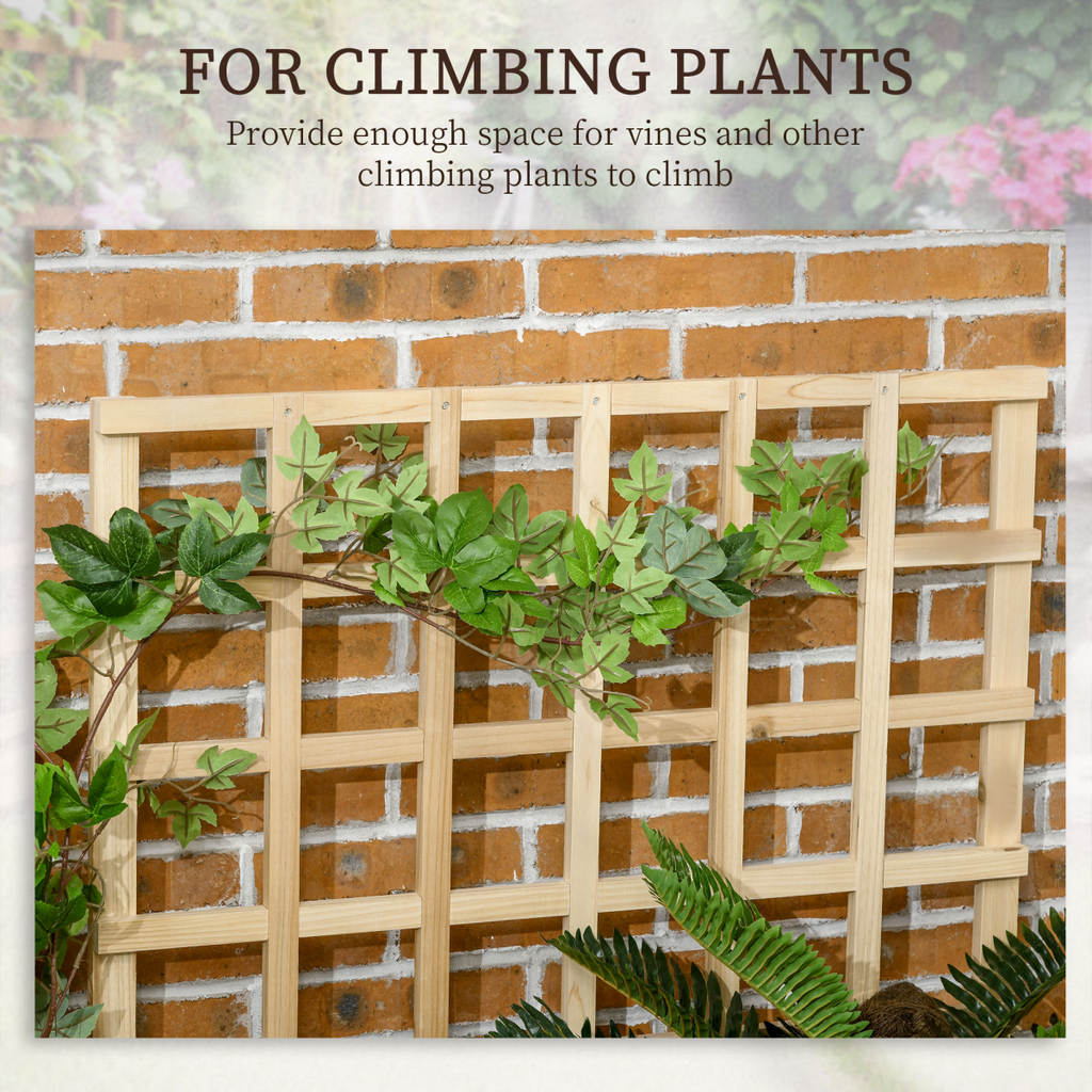 Outsunny 3 Tier Wooden Garden Planters with Trellis for Vine Climbing Plants