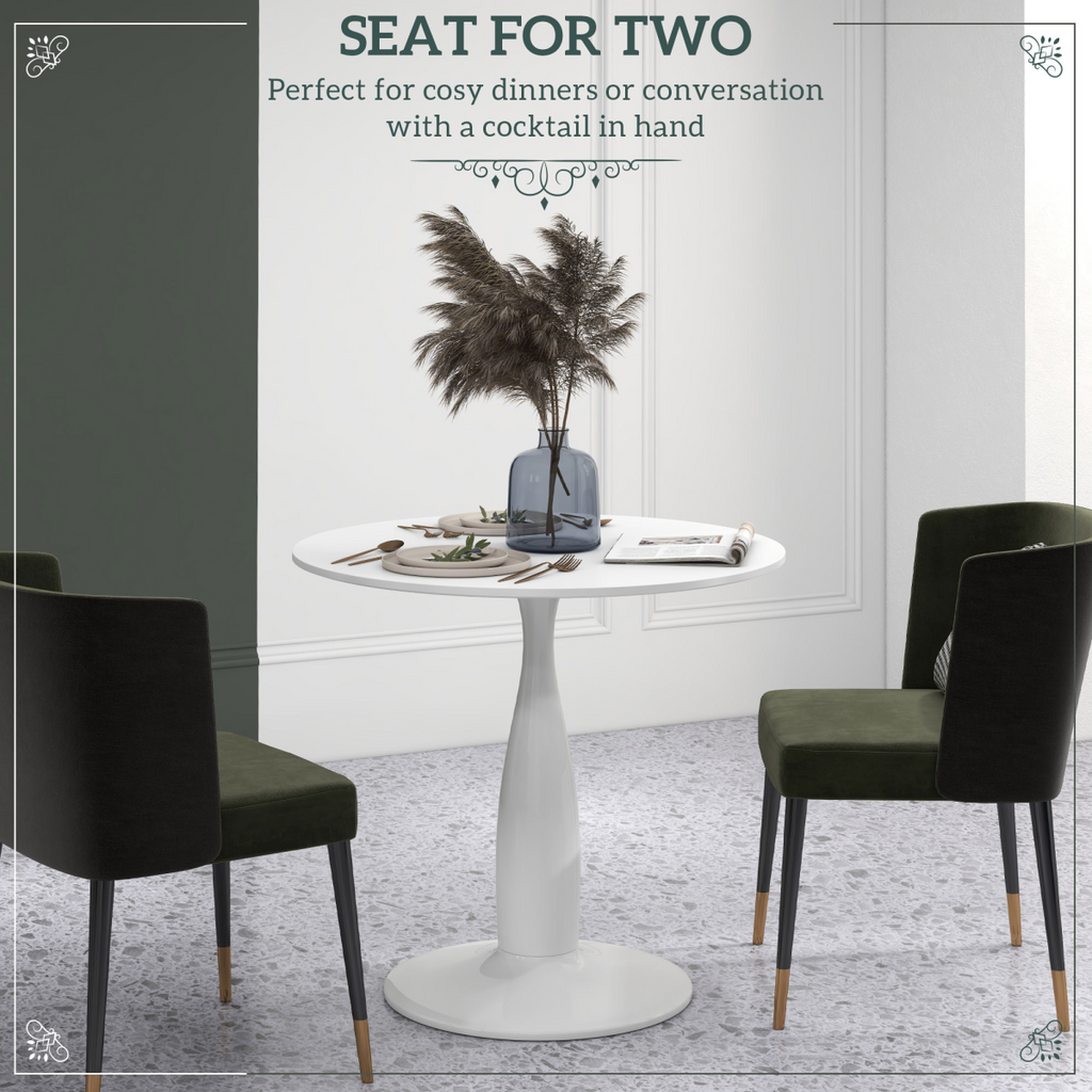 HOMCOM Round Dining Table with Steel Base for Living Room, Dining Room