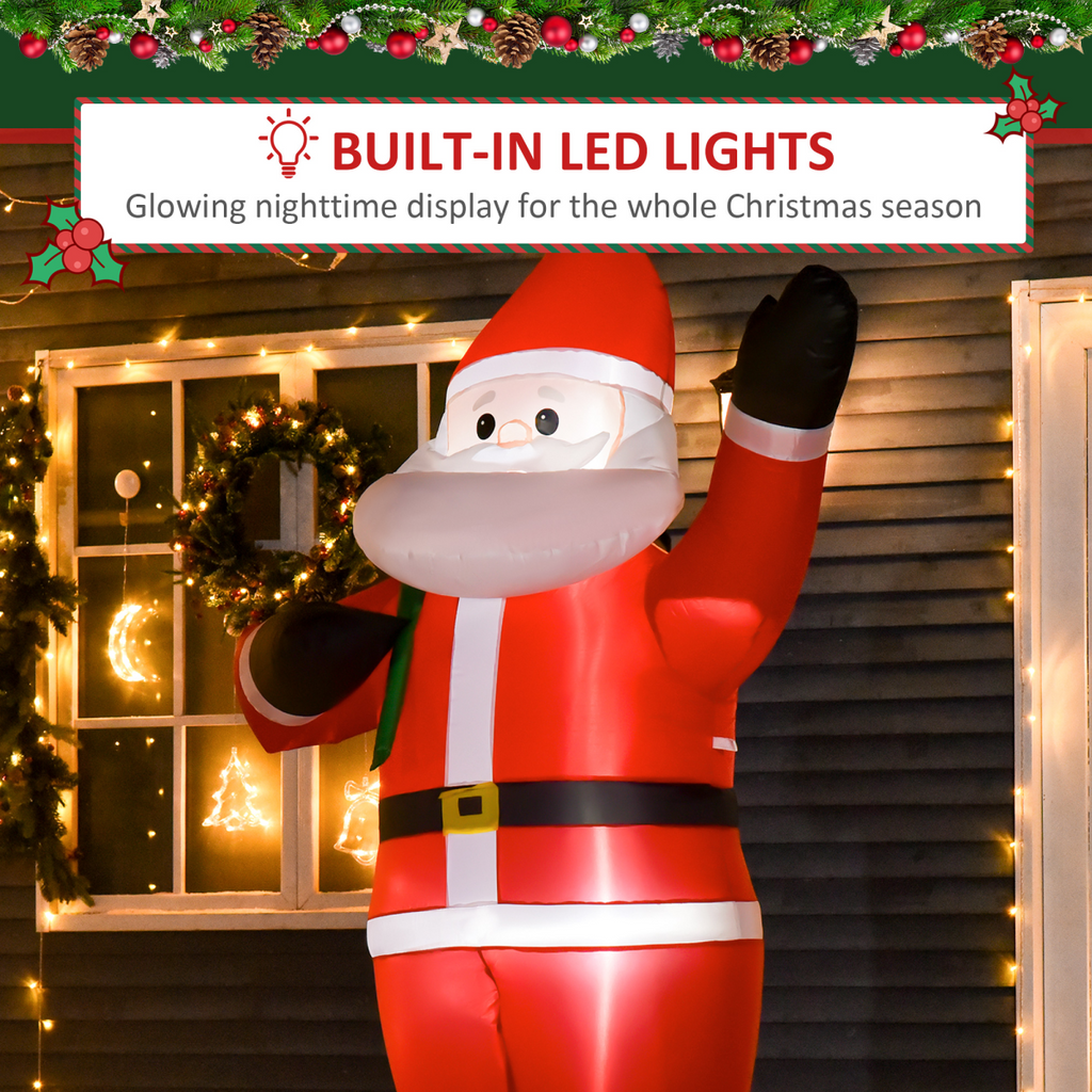 8ft Christmas Inflatable Santa Holiday Deco LED Lights Indoor Outdoor