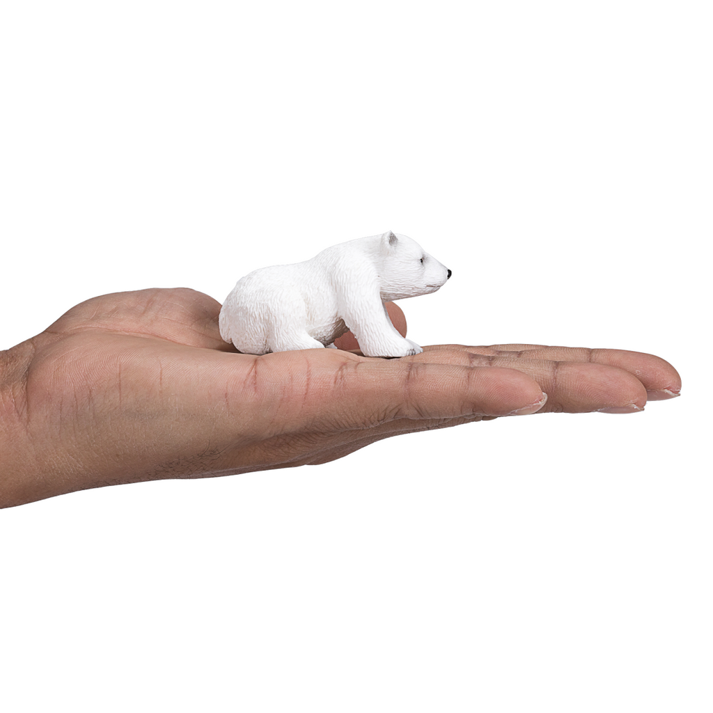Polar Bear Cub Sitting Toy  Realistic Arctic Animal Figure