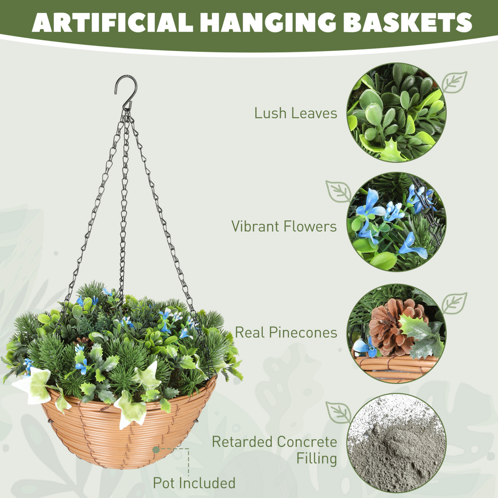 Artificial hanging basket