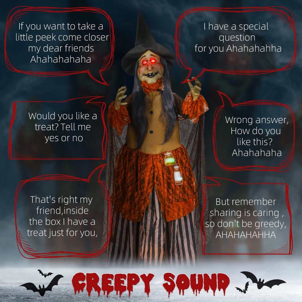 HOMCOM Outdoor Halloween Animatronic with Sound Activated, Light Up Eyes
