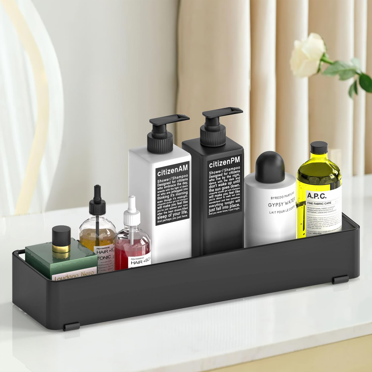 Vinsani 2pc BLACK SHOWER CADDY