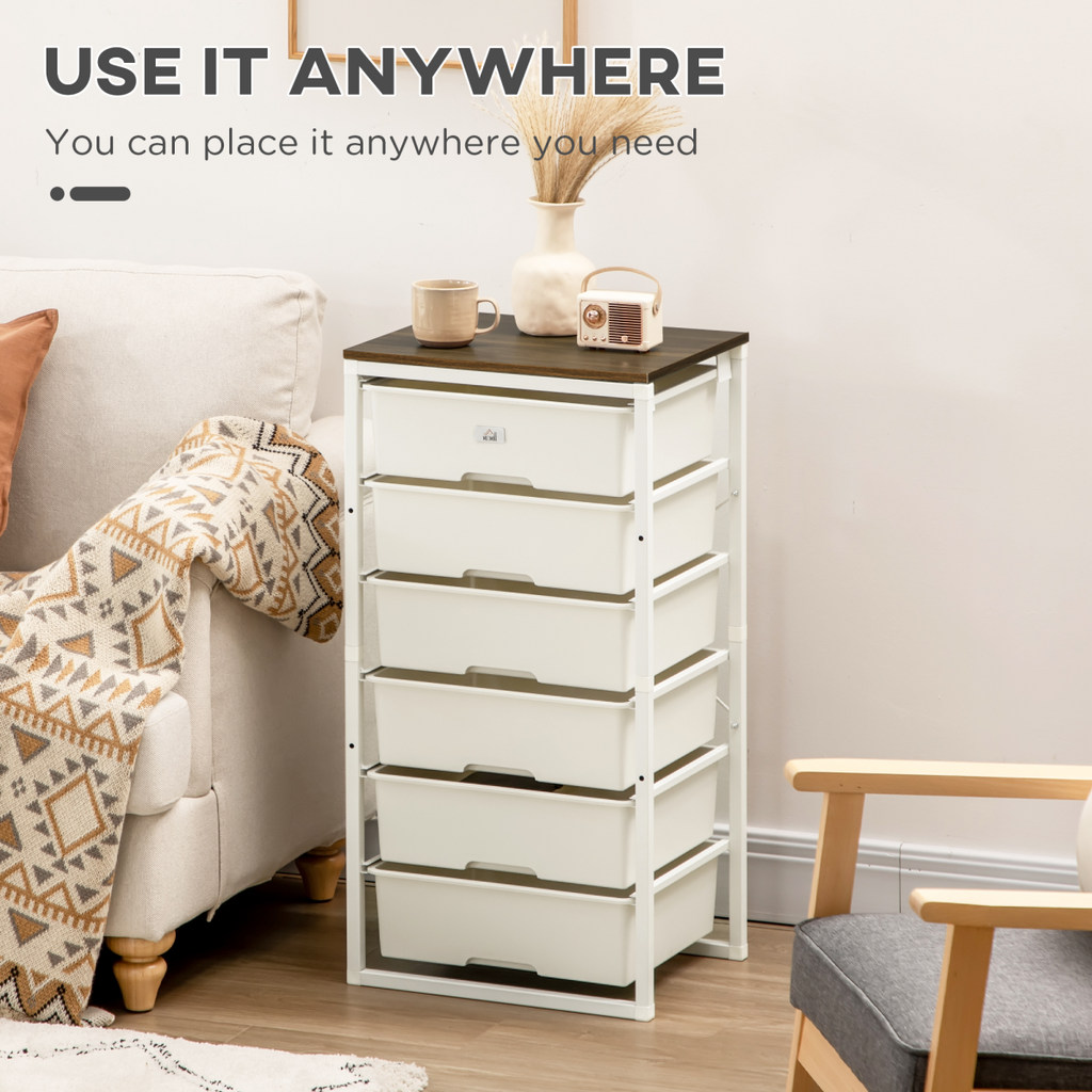 Chest of Drawers 6-Drawer Dresser Storage Cabinet Bedroom Living Room White