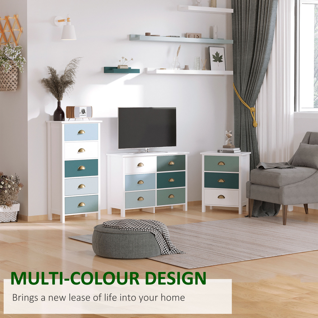 Chest of Drawers, 5-Drawer Dresser with Metal Handle