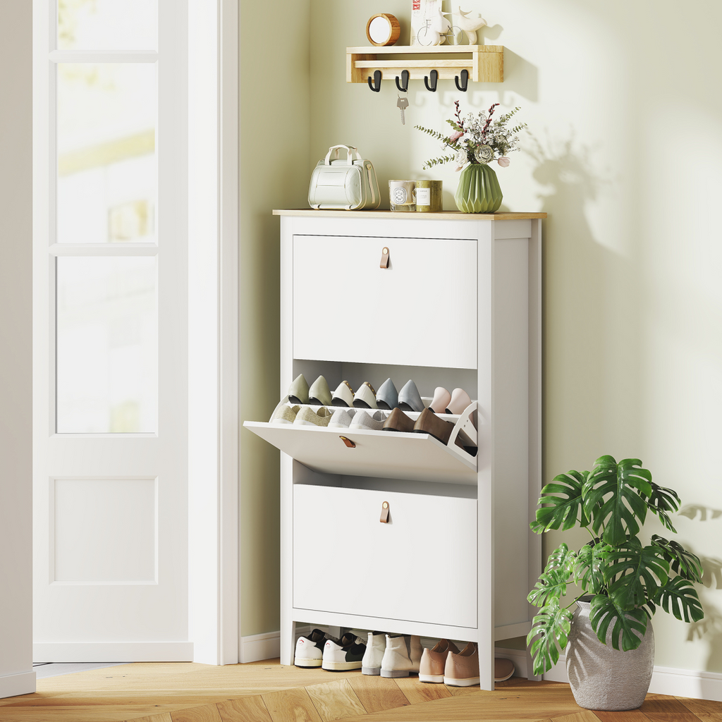 Three drawer shoe cabinet