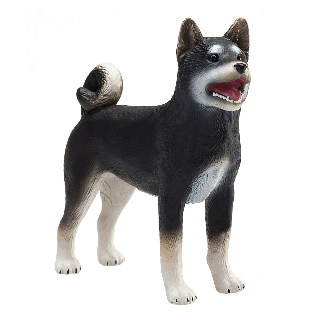 Shiba Inu Black Dog Figurine  Realistic Pet Model