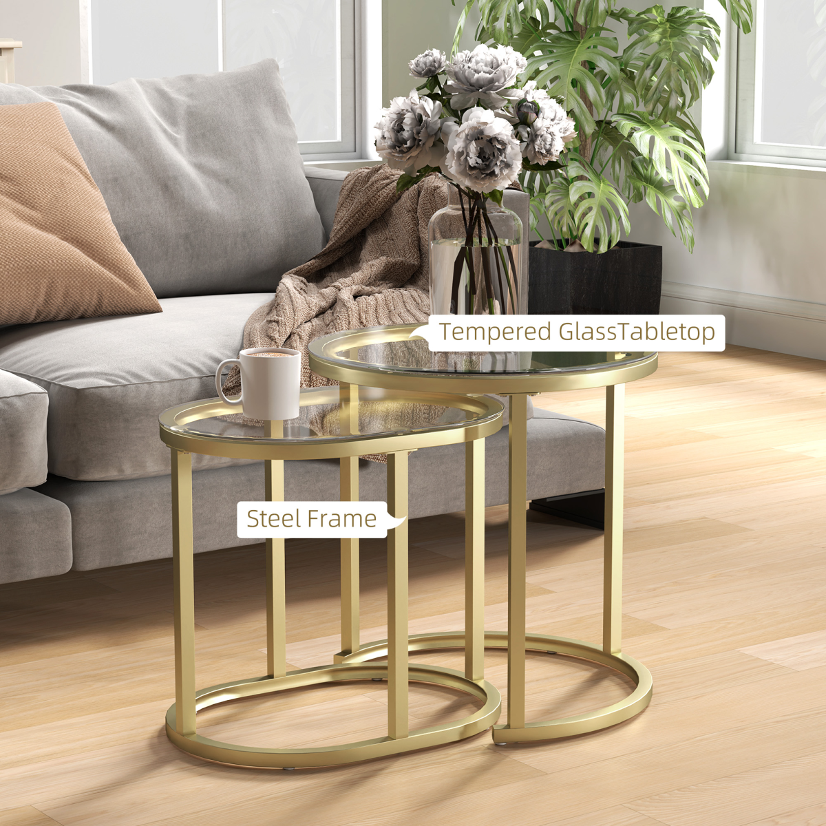 Elegant Glass Accent Tables - Versatile Shape & Design for Your Space