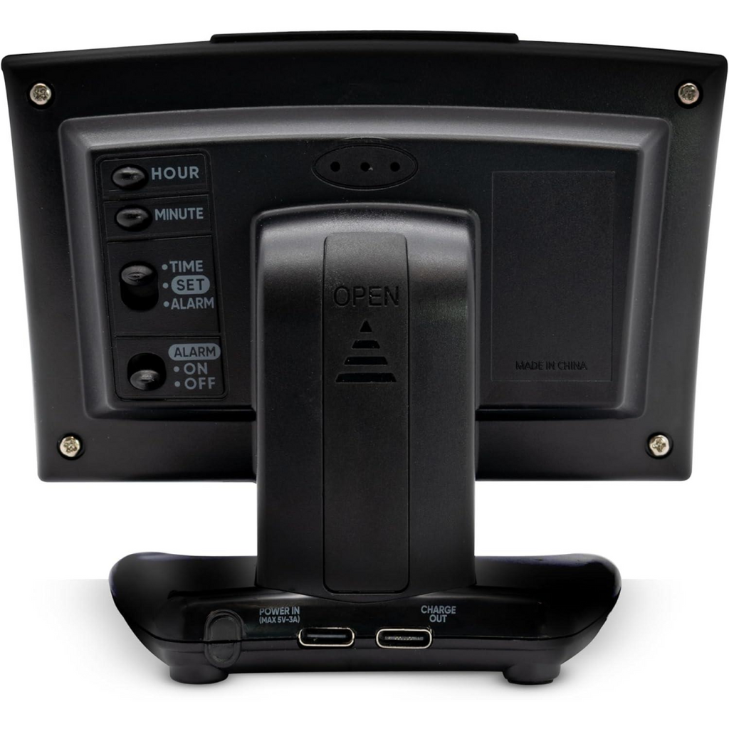Acctim Jenson LED Digital in Black with USB-C Smart Connector Blue 0.9'' Display