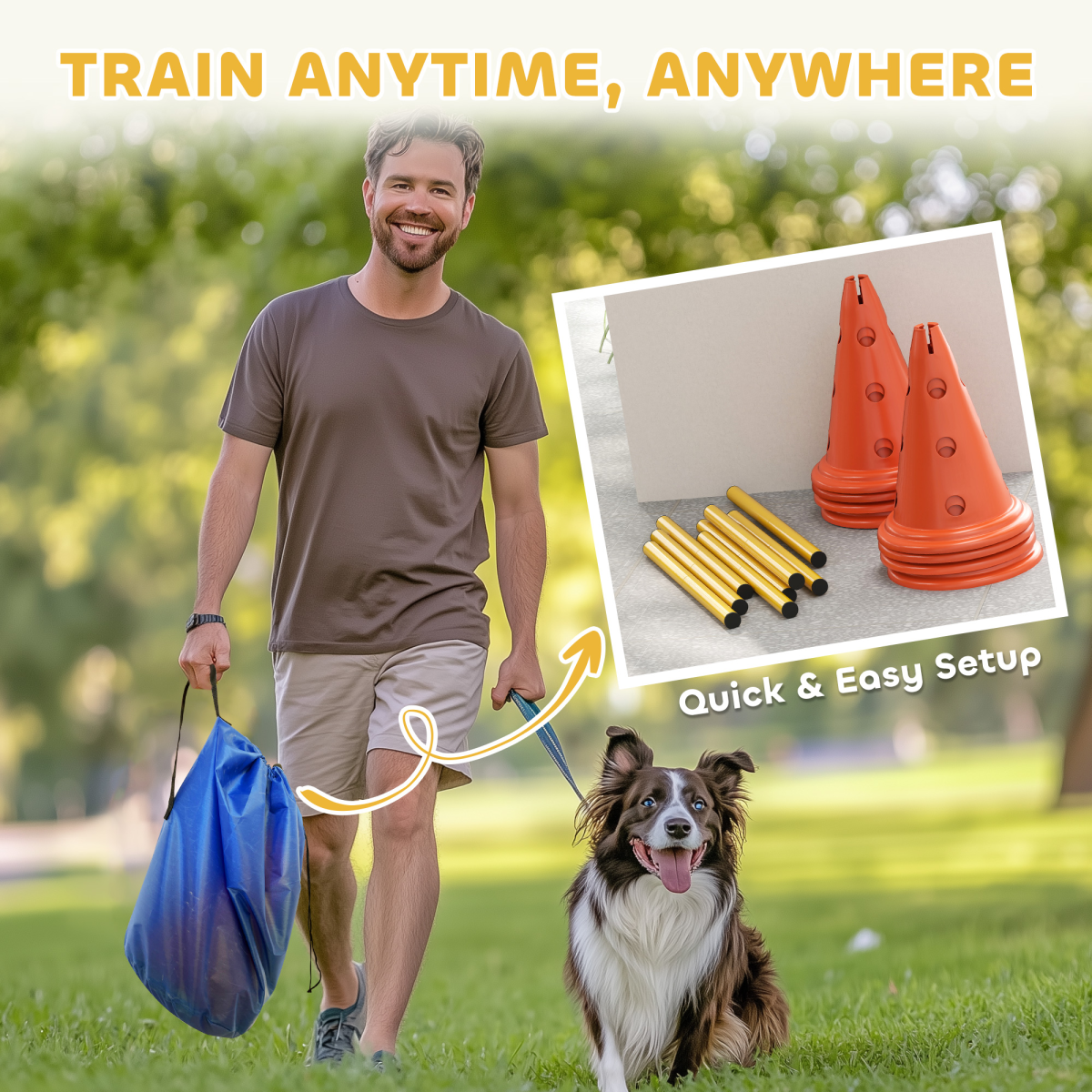 Dog Agility Equipment Set of Eight Cones