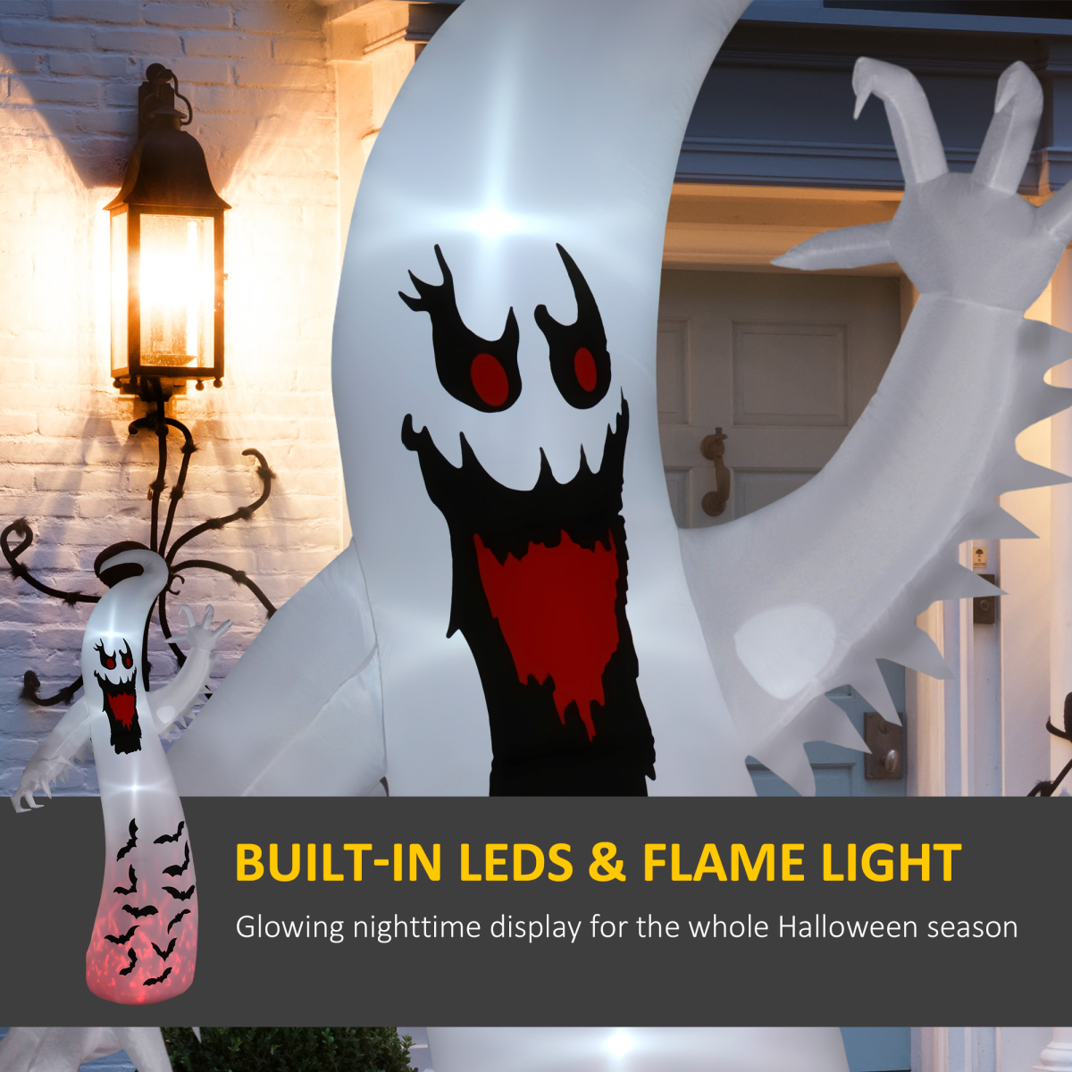 Outsunny 11.8FT Halloween Inflatable Spooky Ghost, Blow Up Garden Decoration