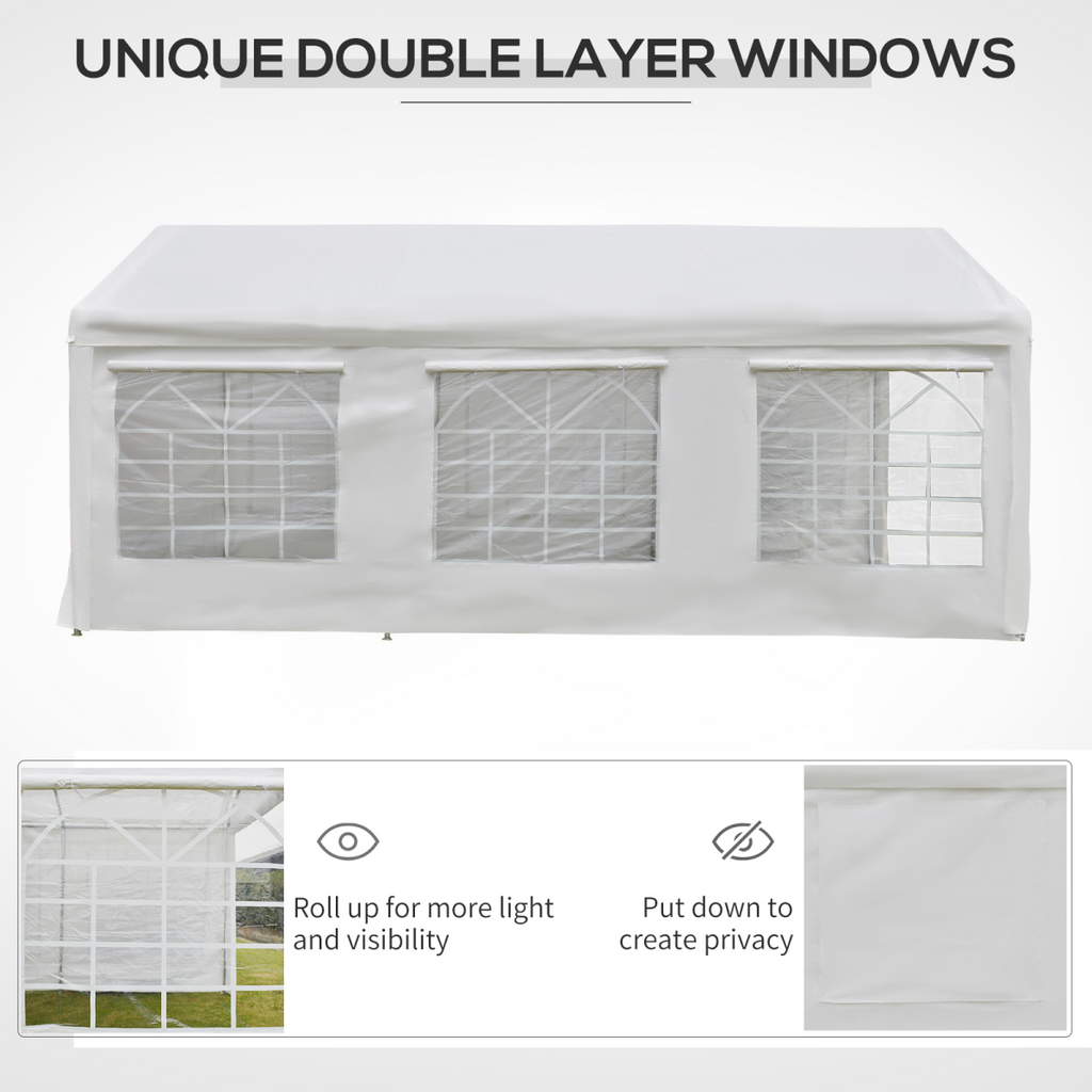 20 x 10  Car Tent Outdoor Car Canopy Shelter Water-Resistant Sidewall White
