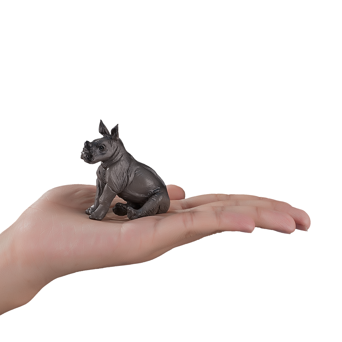 Rhino Baby Sitting Toy  Realistic Wildlife Animal Model