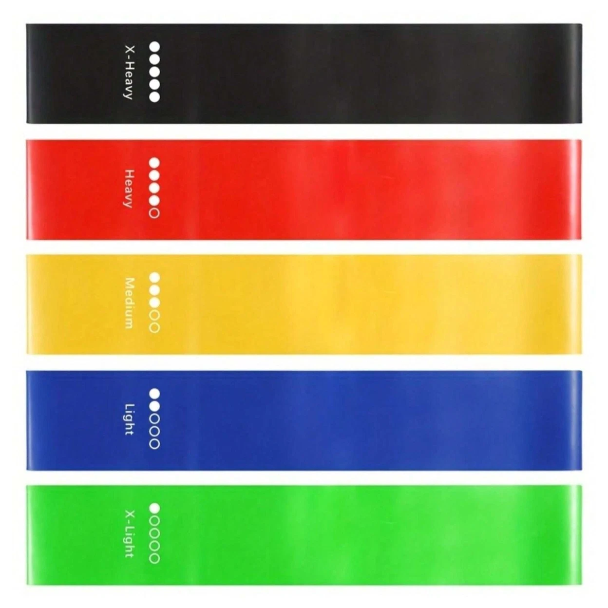 Set of 5 Resistance Exercise Loop Bands Fitness Yoga Resistance Band TPE Colorful