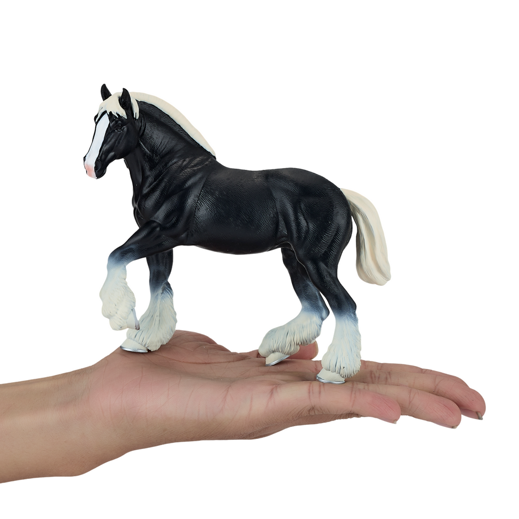 Clydesdale Horse Black Toy  Realistic Equestrian Figurine