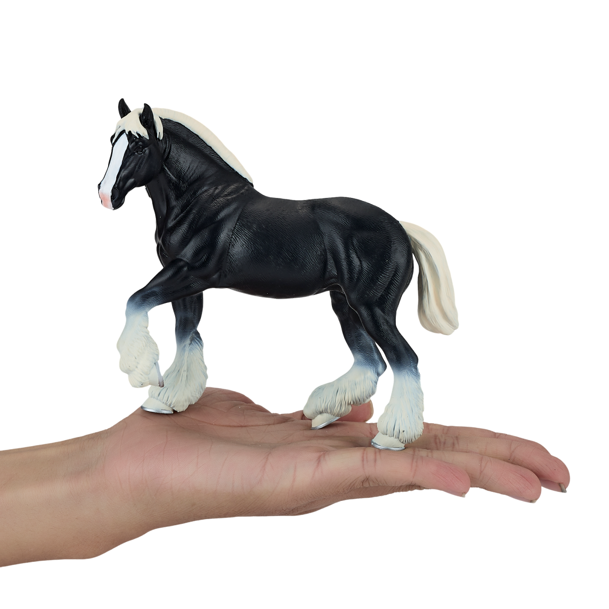 Clydesdale Horse Black Toy  Realistic Equestrian Figurine