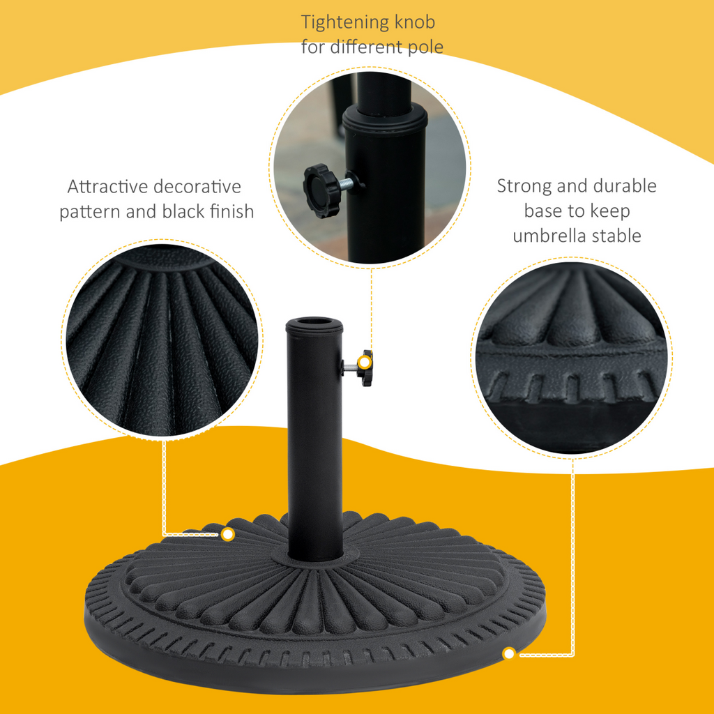 Pallet contains 56 units Cement Outdoor Garden Round Parasol Base Black