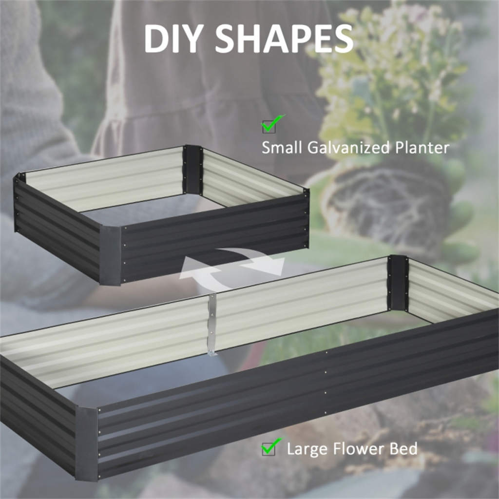 Grey Steel Garden Bed