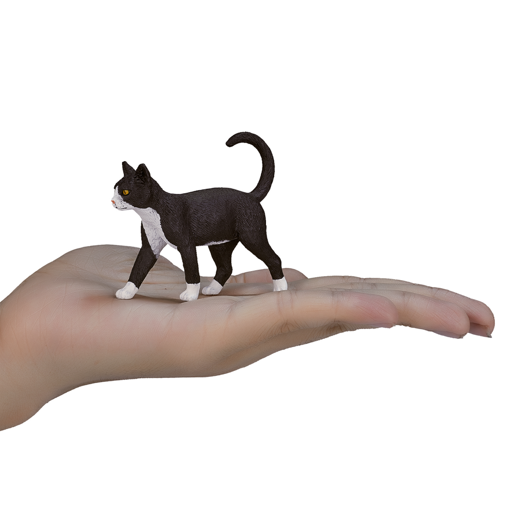 Cat Black & White Toy  Realistic Pet Figurine