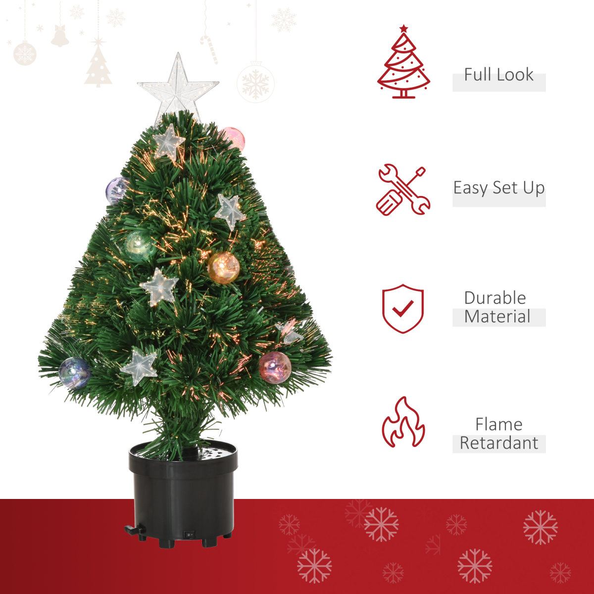 2FT Pre-lit Artificial Christmas Tree Tabletop LED Lights Pot Table Desk Green