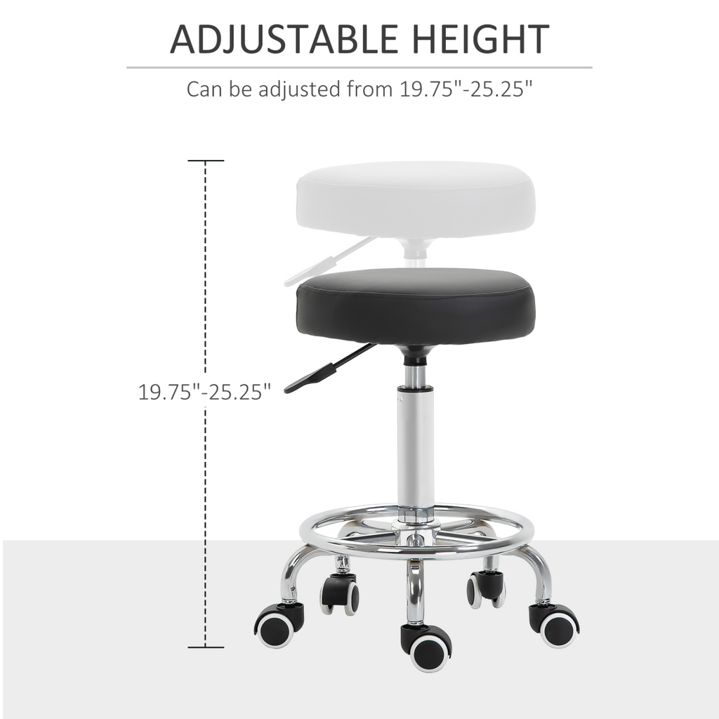 Adjustable Stool PU Leather and Footrest