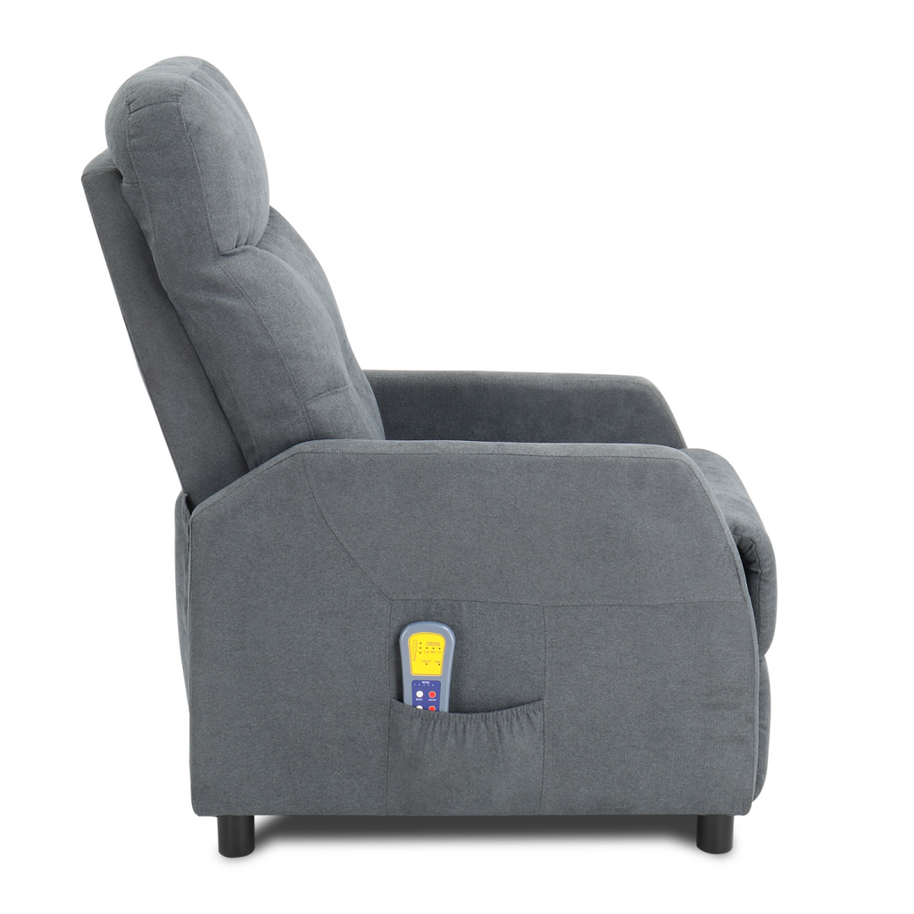 Fabric With 6-Point Massage Heating Function Recliner Light Gray