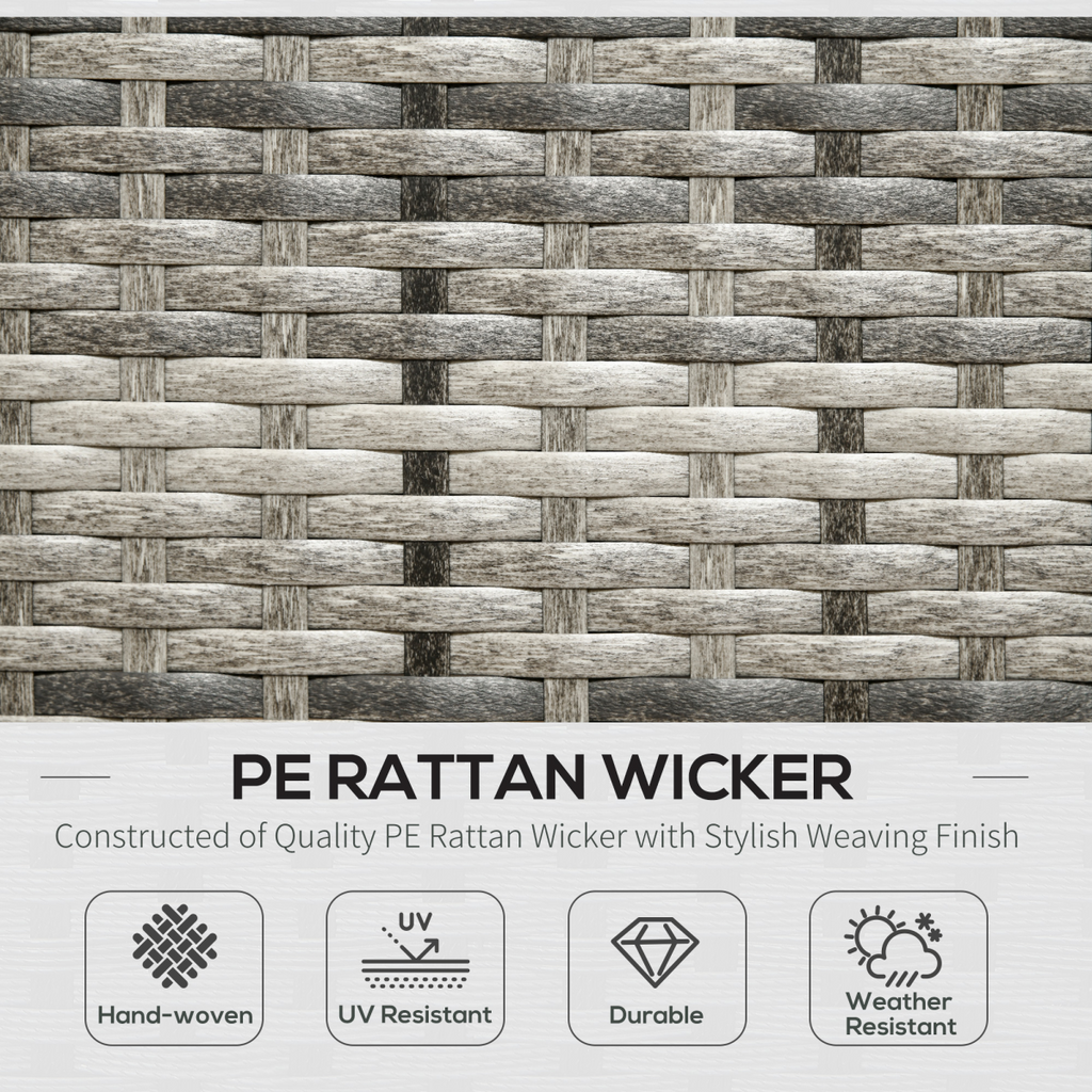 Outsunny 6 PCs Patio wicker Sofa Set Rattan Chair Furniture w/ Glass & Cushioned