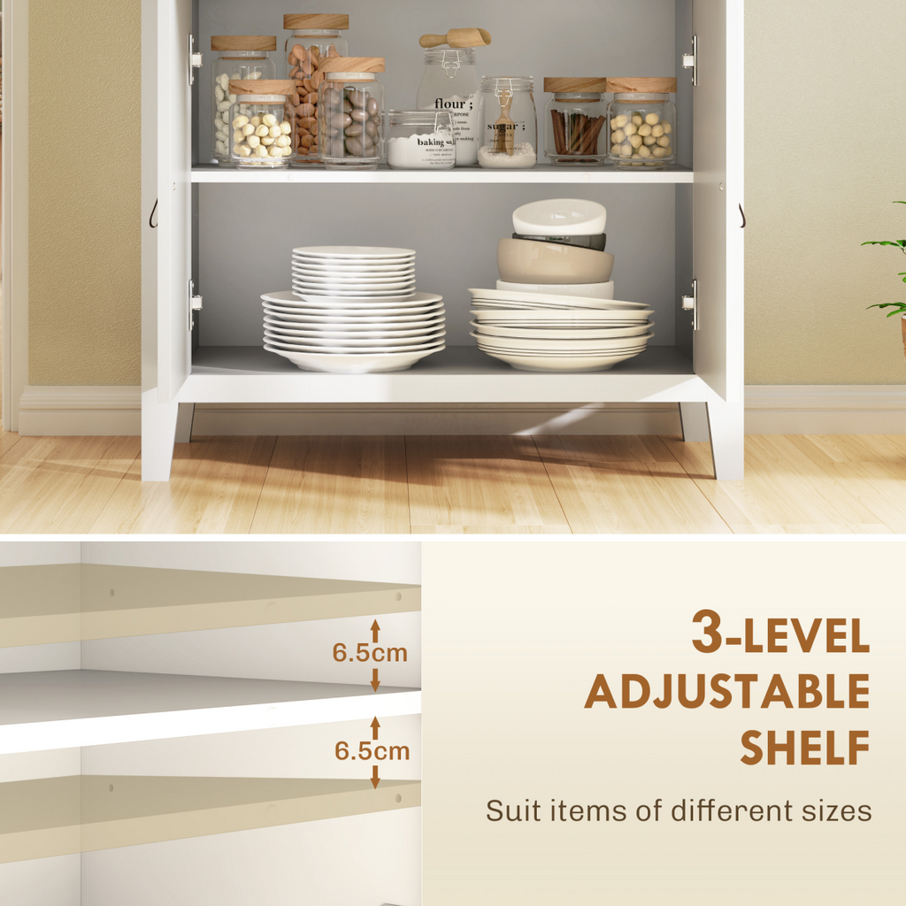 HOMCOM Sideboard with Drawer, Adjustable Shelf for Living Room, White