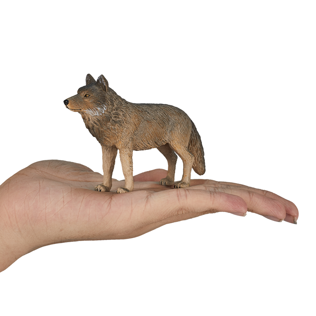 Timber Wolf Standing Toy  Realistic Wildlife Model