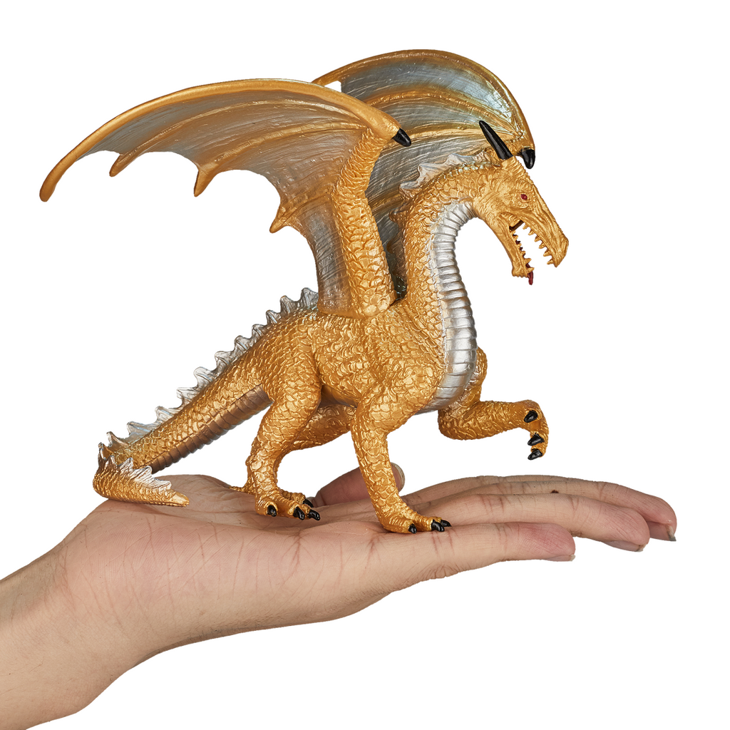 Golden Dragon Toy  Fantasy Mythical Creature Figure