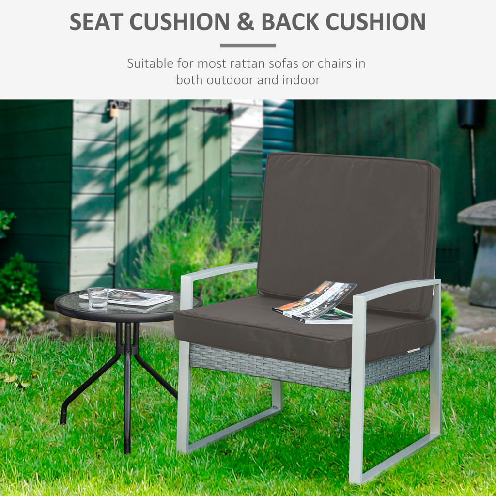 Outdoor Seat and Back Cushion Set Replacement Cushions, Dark Grey