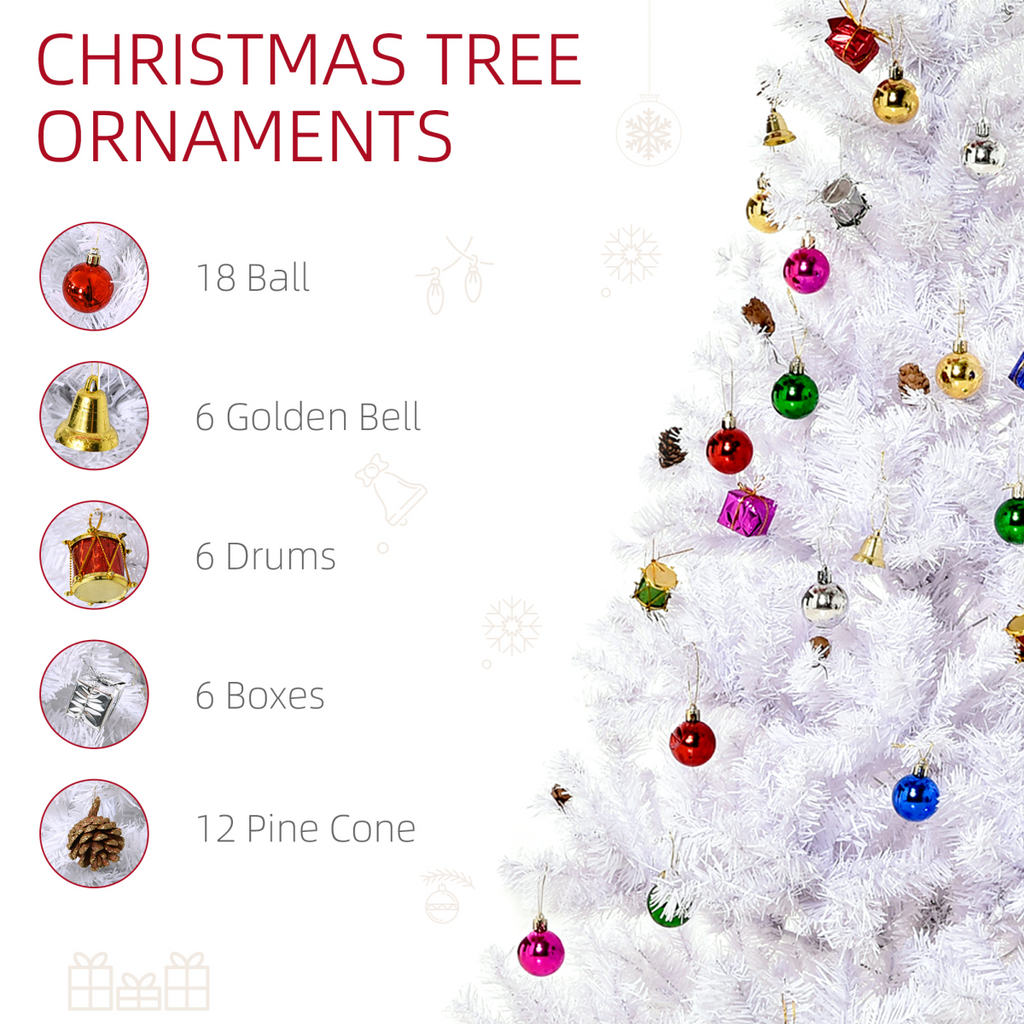 5ft Snow Artificial Christmas Tree Metal Stand Elegant Faux White