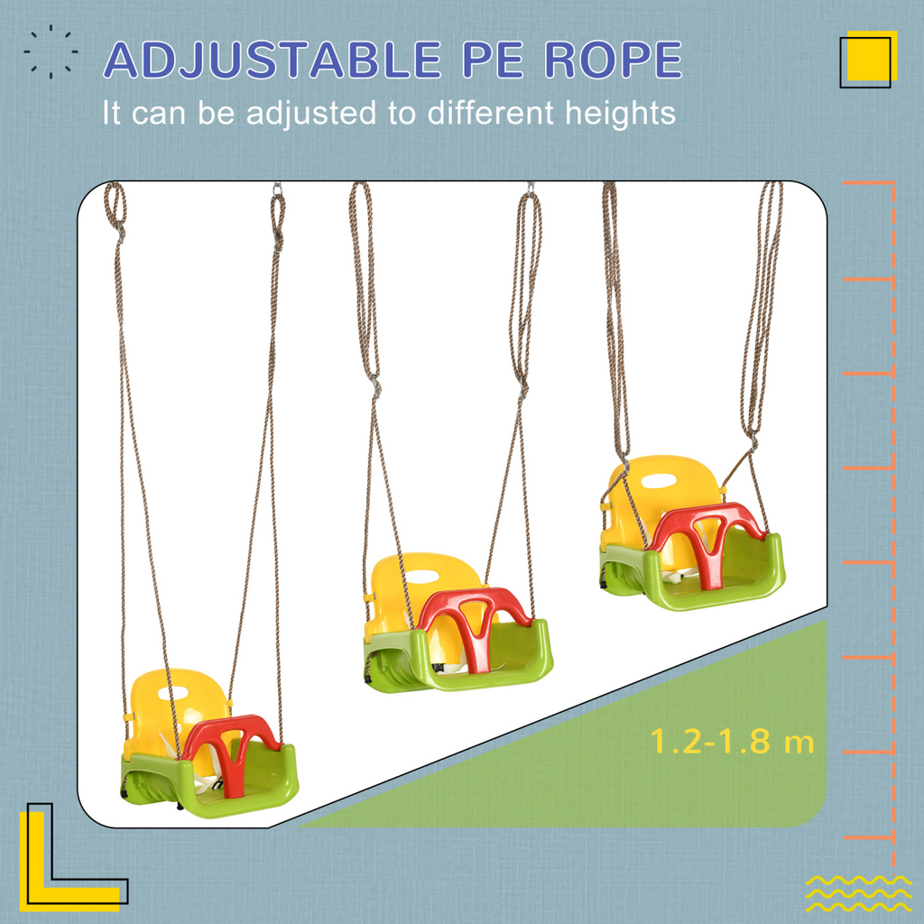 3-in-1 Adjustable Swing for Infants & Toddlers - Safe Indoor & Outdoor Play