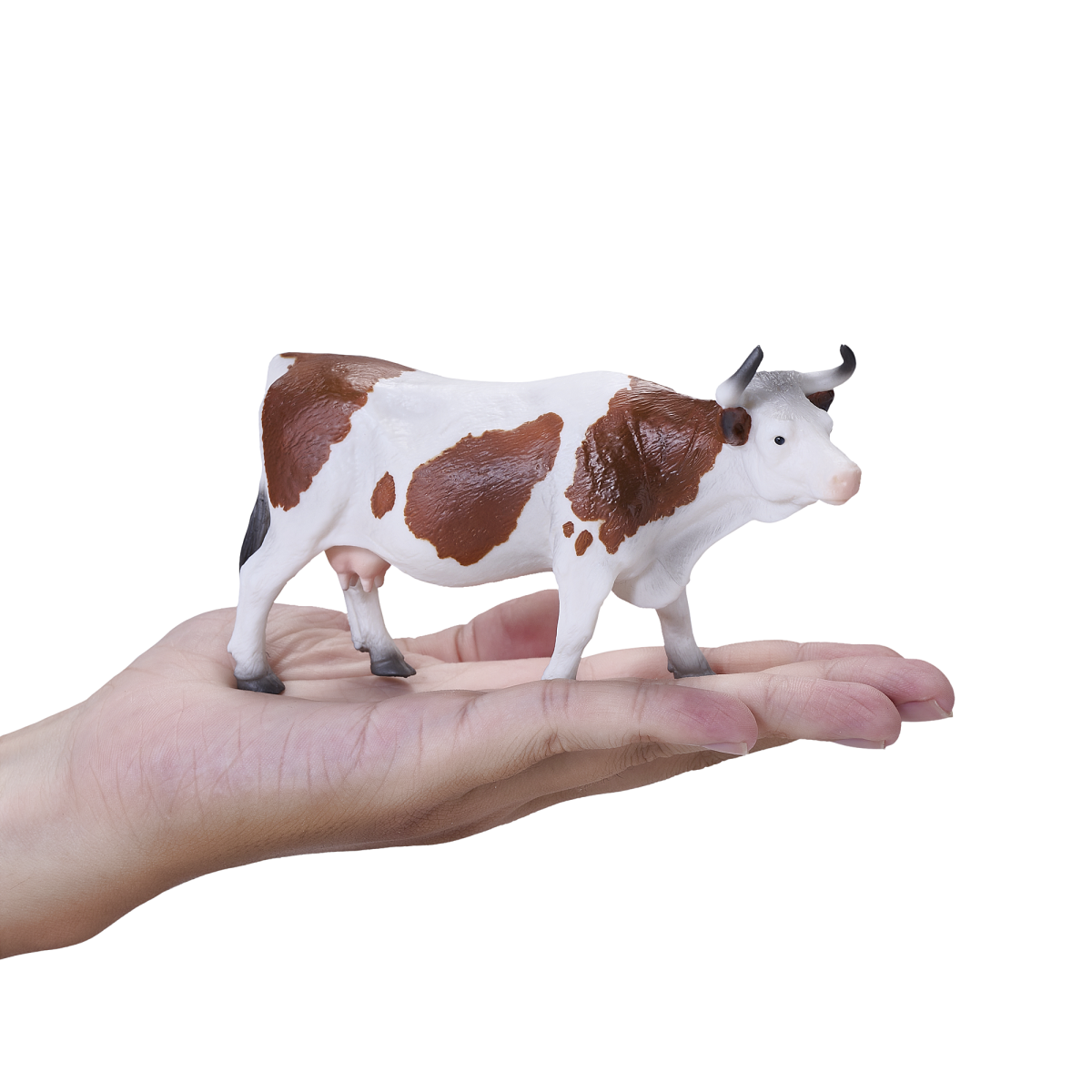 Simmental Cow Toy  Realistic Farm Animal Figurine