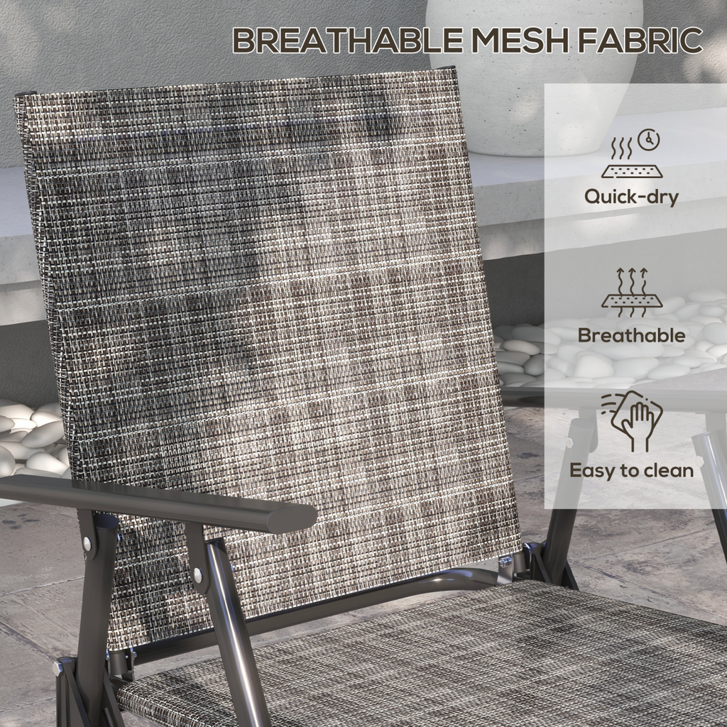 Outsunny Patio Furniture Set, Garden Set with Table, Foldable Chairs, a Loveseat
