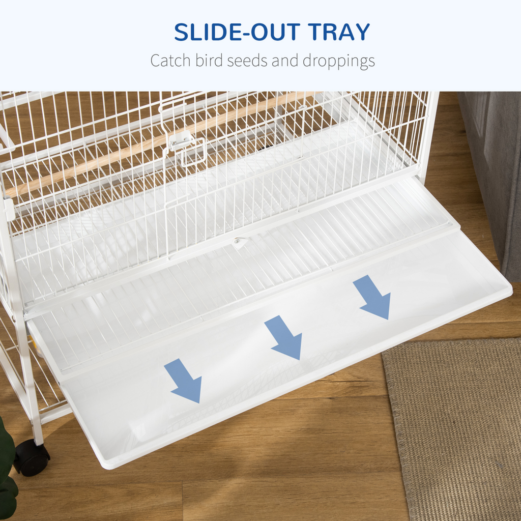Large Bird Cage Budgie Cage for Finch Canaries Parrot with Stand White