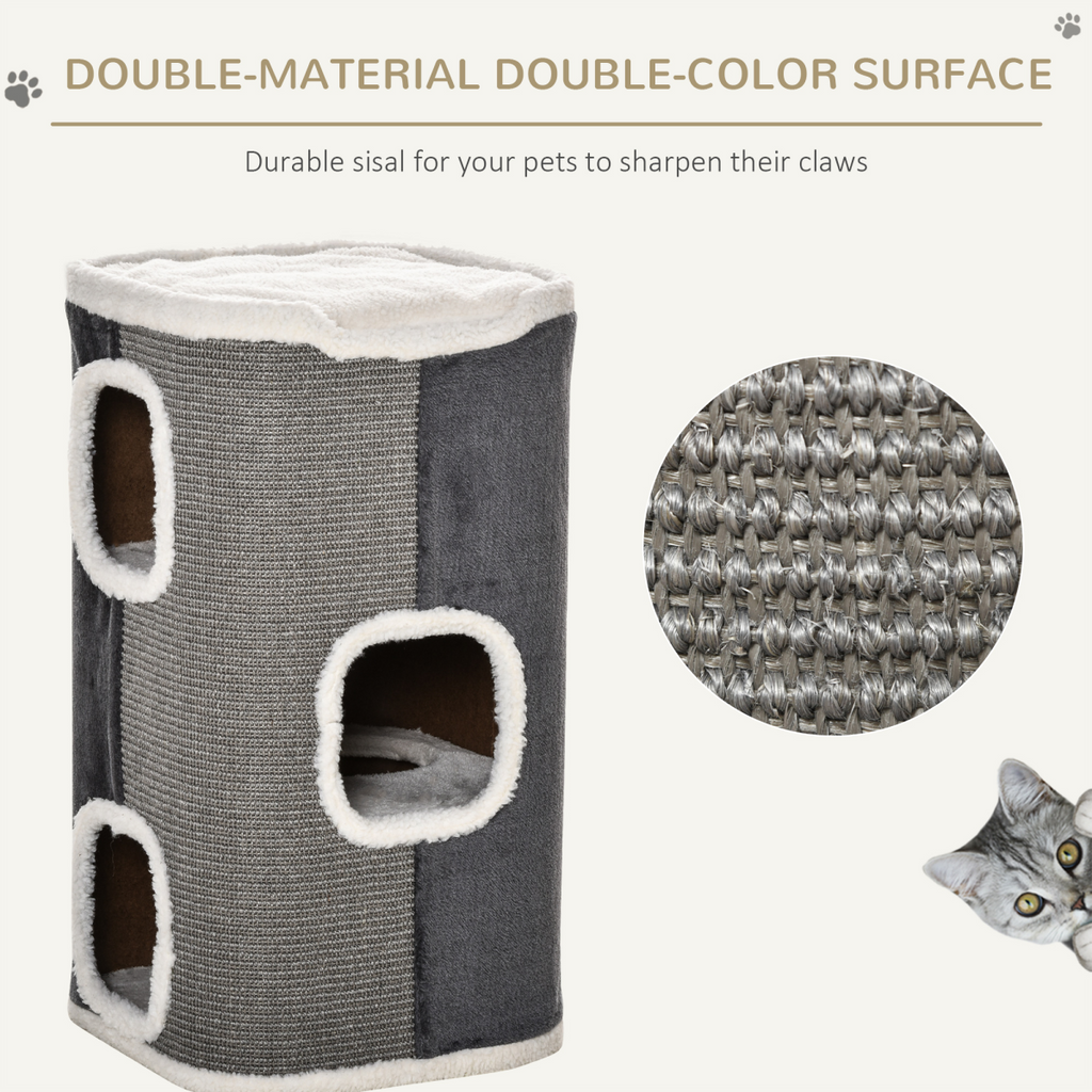 Cat Barrel Kitten Tree Tower Sisal Scratching Furniture Climbing Frame