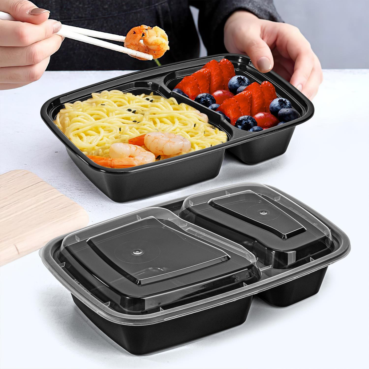 Vinsani 20pk 2 COMPARTMENTS MEAL PREP CONTAINERS